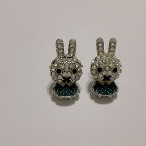 Betsy Johnson rhinestone bunny earrings